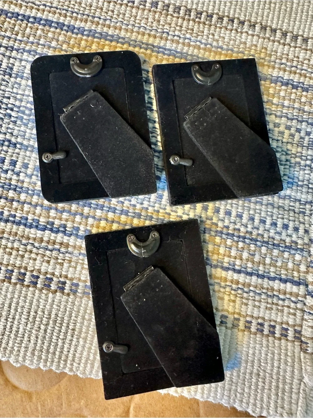 Vintage Brass-Tone Picture Frame Set of 6/ Black Velvet Backs/ Art Deco See Des.